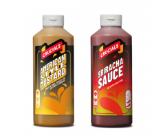 Crucials Sauce 500ml x 2 (Mustard & Sriracha Sauce) (free sausage mix)